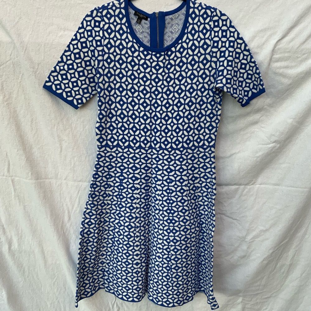 Talbots Blue and White Patterned Dress